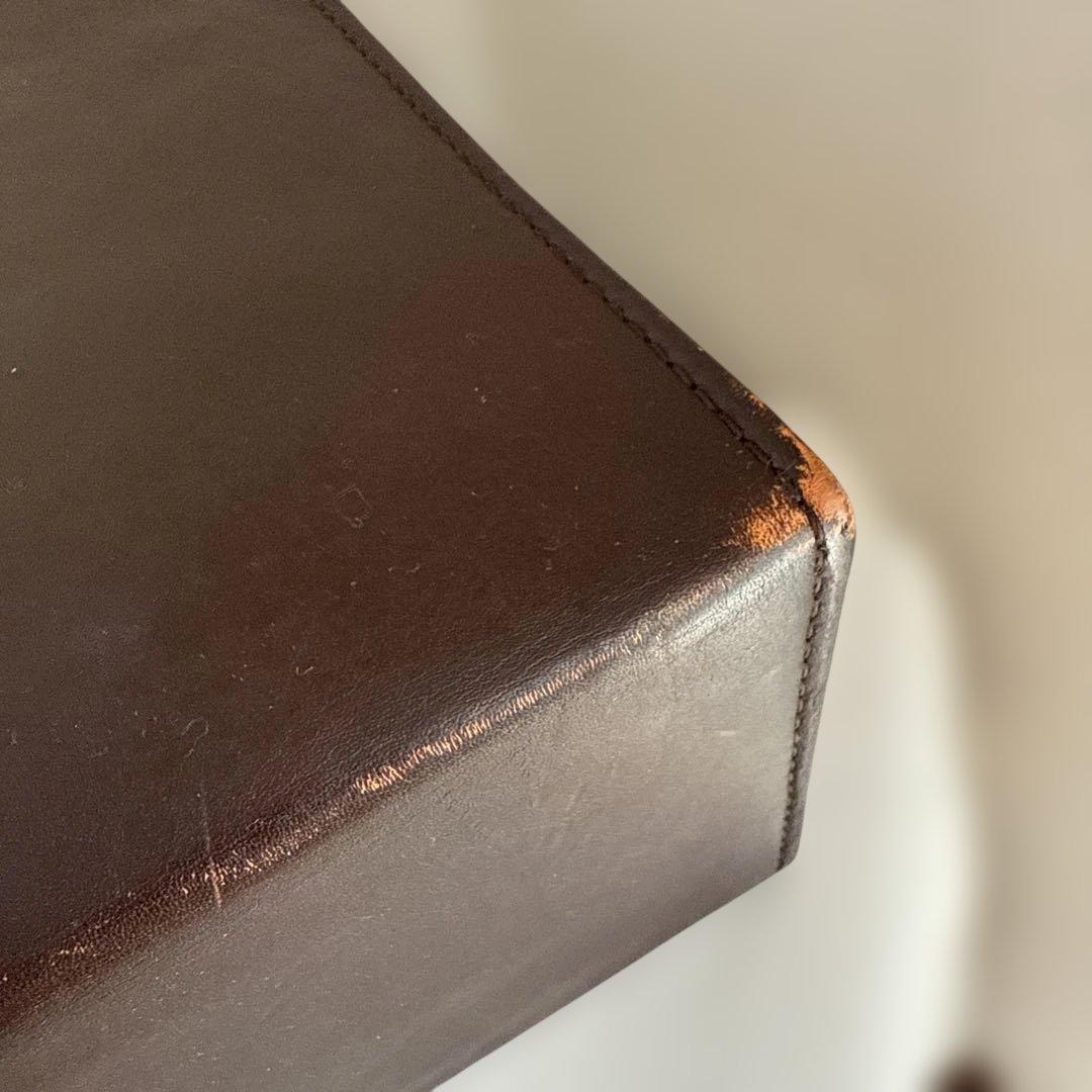 亀屋革具店　大きなトートバッグ肩掛けタイプ　ダークブラウン　（横幅40）