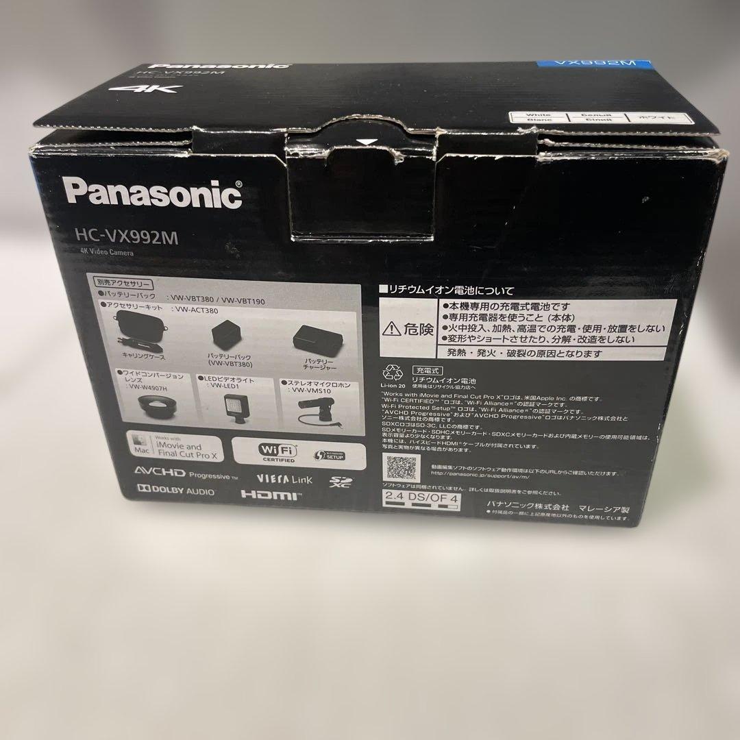 美品Panasonic HC-VX992M デジタル4Kビデオカメラ　取説付き箱