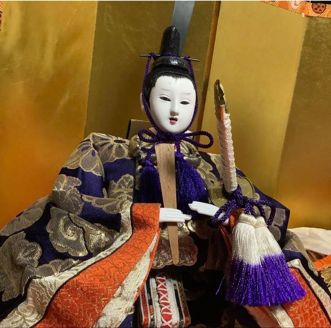 #親王飾り　●豪華衣装・良いお顔です。小道具あります、丁寧な作りです‼️−３３