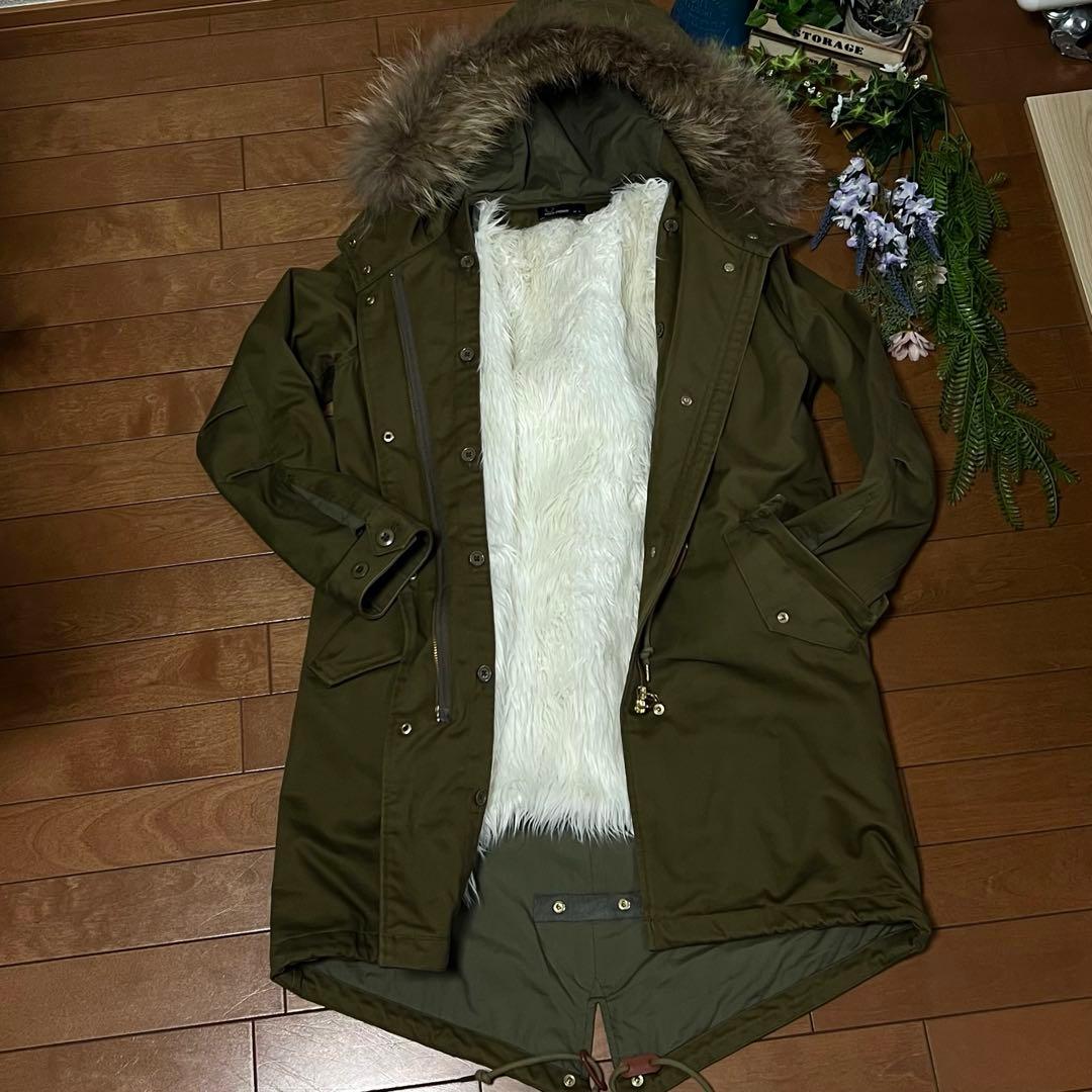 美品【フレッドペリー】 モッズコート ライナー、ラクーンファー付き