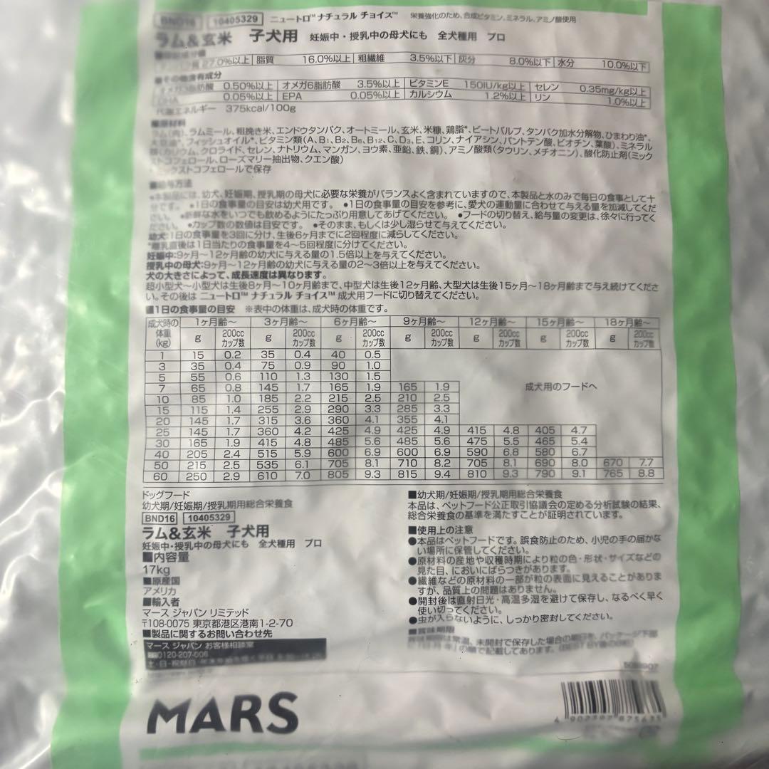 メルカリ便無料♡⑧ナチュラルチョイス 子犬 ラム 17kg