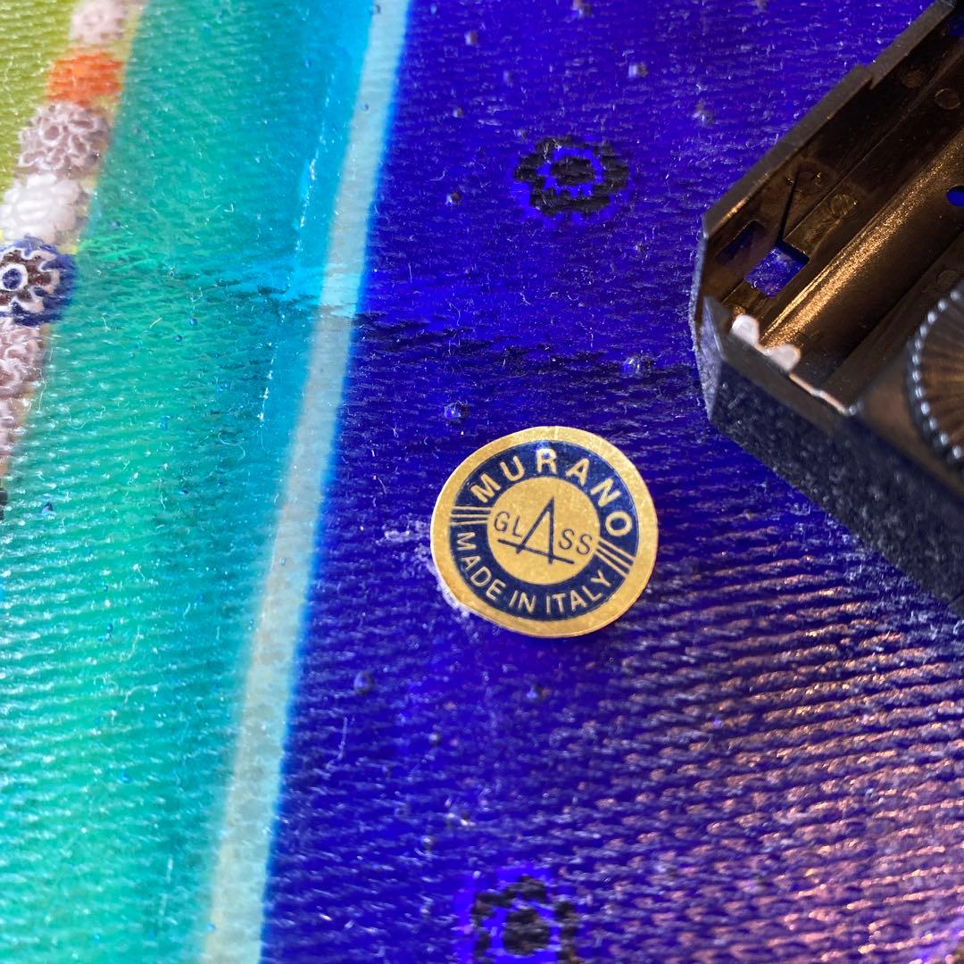 イタリア　ガラス細工　掛け時計　ムラーノガラス　ベニス　ベネチアングラス