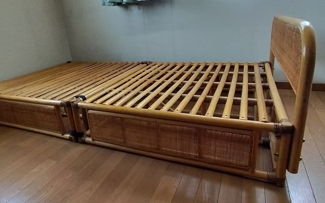 MAXさま専用 藤(ラタン)のベッド 直接引き渡し限定　2台セット