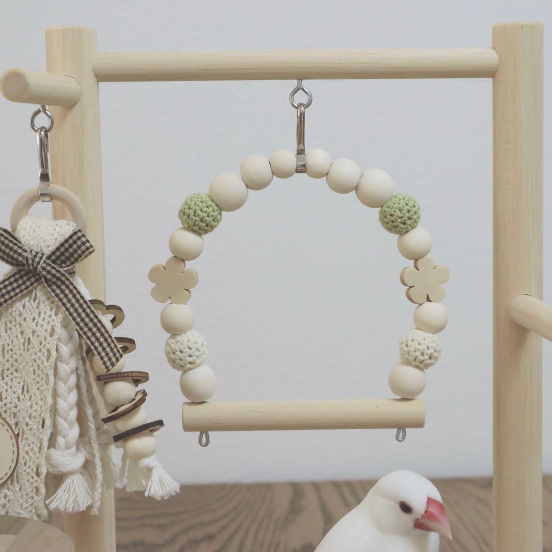 ことりのあそびば　ミラー付き　文鳥　インコ　バードアスレチック　ブランコ