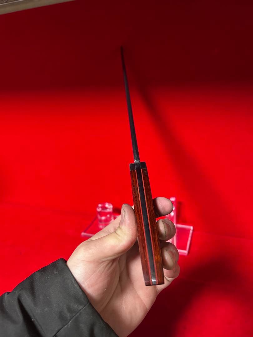 01576 包丁　先丸　鉈　剣鉈　大道工具　玉鋼製　甲伏鍛　箱付　未使用品