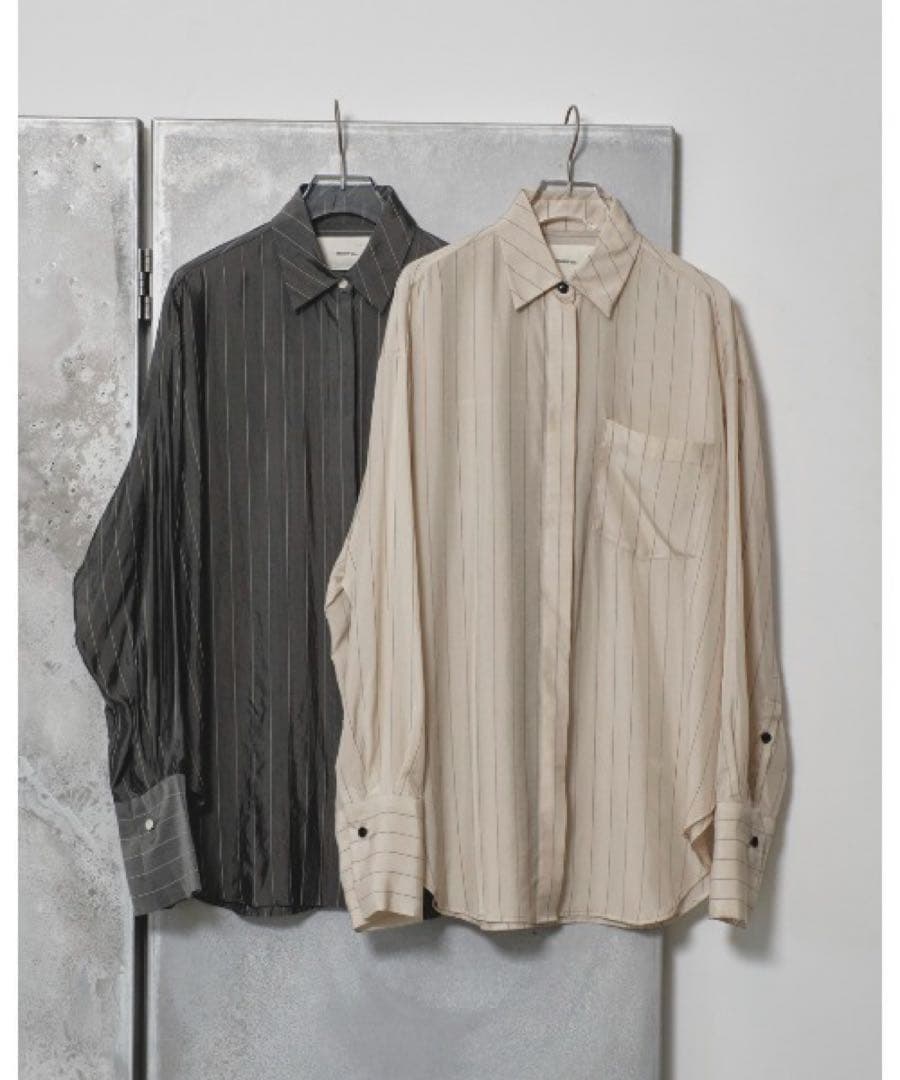 美品TODAYFUL Stripe Silky Shirts/ストライプシルキー