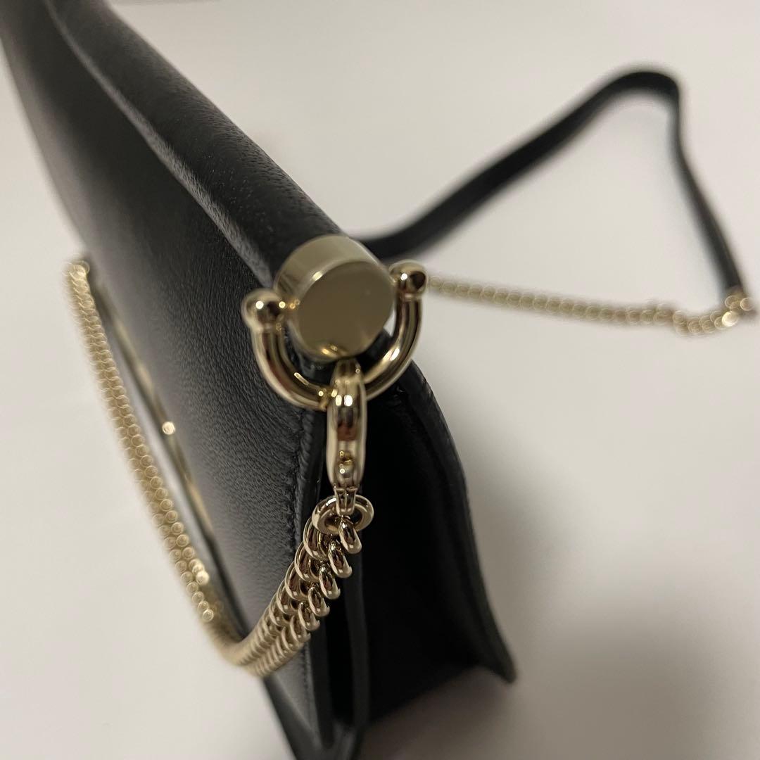 ✨️未使用保管✨️ Jimmy Choo ショルダーバッグ　チェーン　レザー　黒