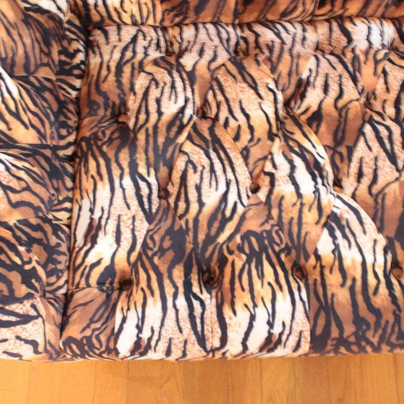 虎柄ソファ 幅210cm タイガー ラグジュアリー 丸脚 143-137-001