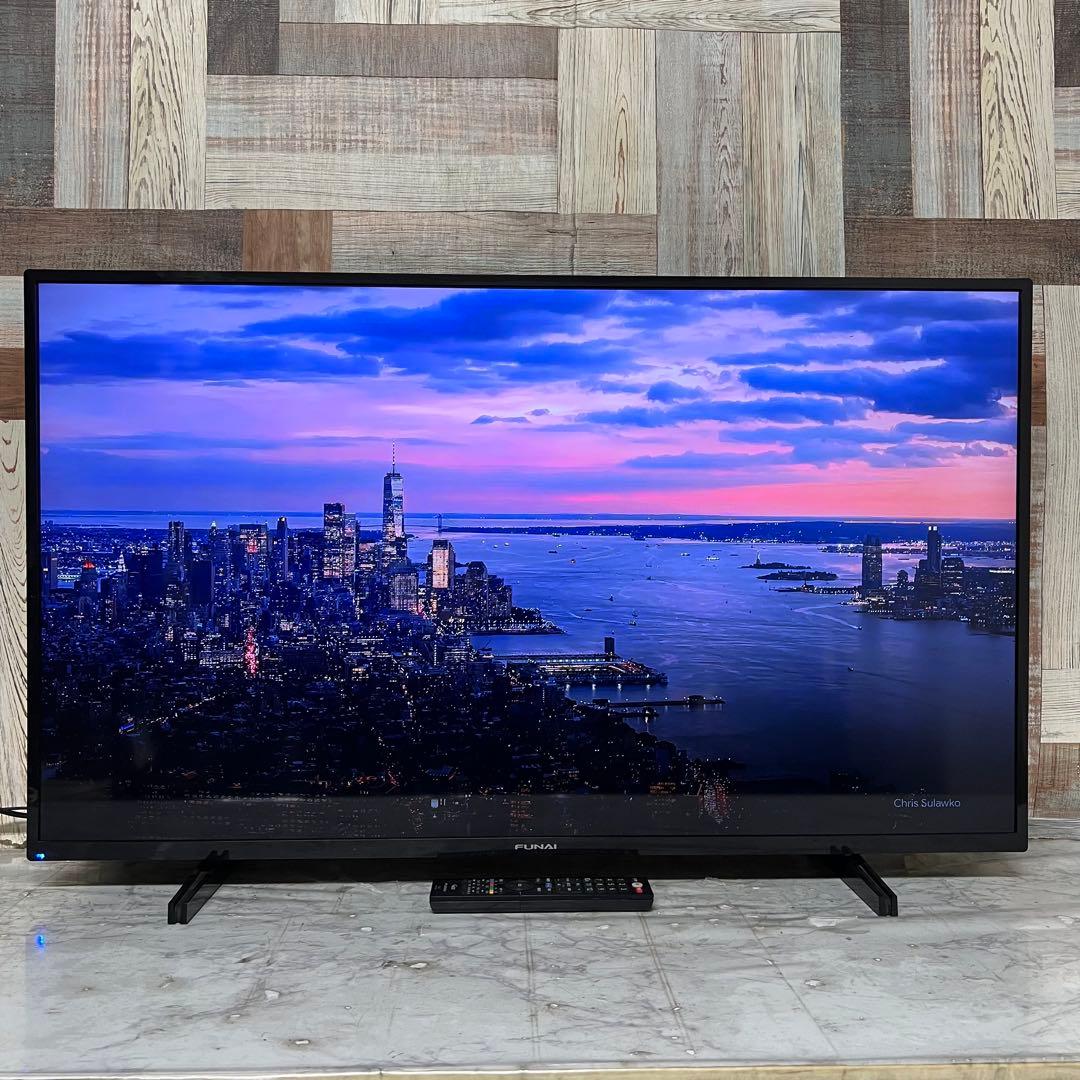 全国送料込❣️フナイ43V型4K チューナ内蔵外付けHDD裏番組録画対応