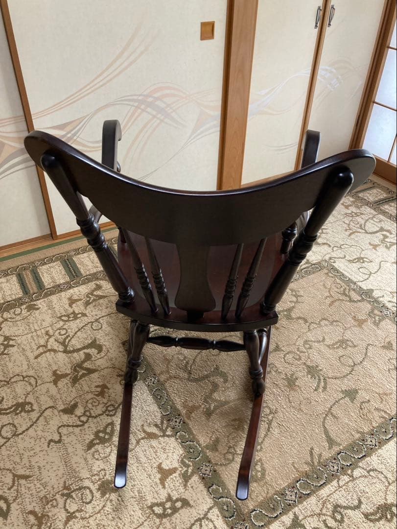 【松本民芸家具】木製ロッキングチェア ダークブラウン 39A型