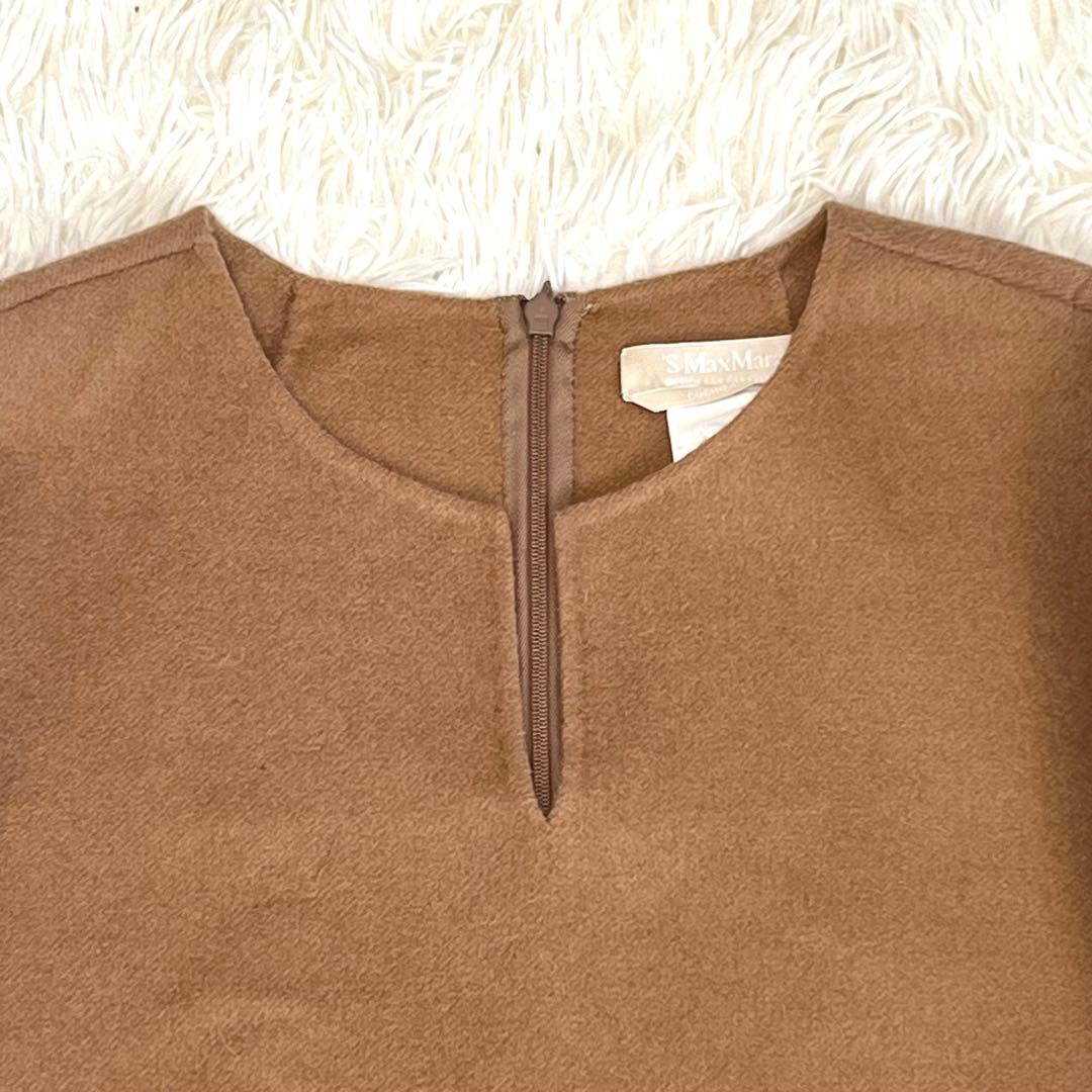 'S MaxMara クチートアマーノ アンゴラ混 ワンピース 42 キャメル