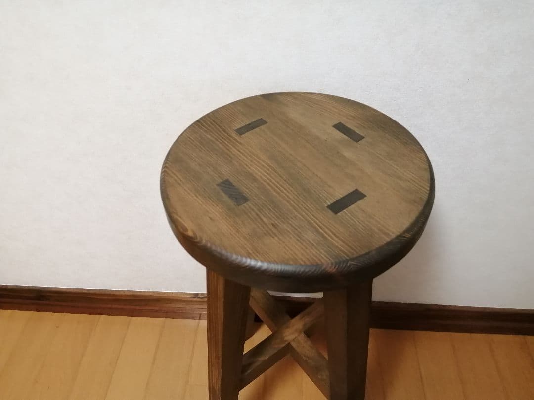木製スツール　３脚セット　高さ52cm　丸椅子　stool　猫犬