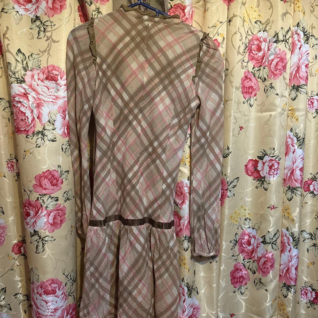 Burberry チェック柄 長袖ワンピース 38