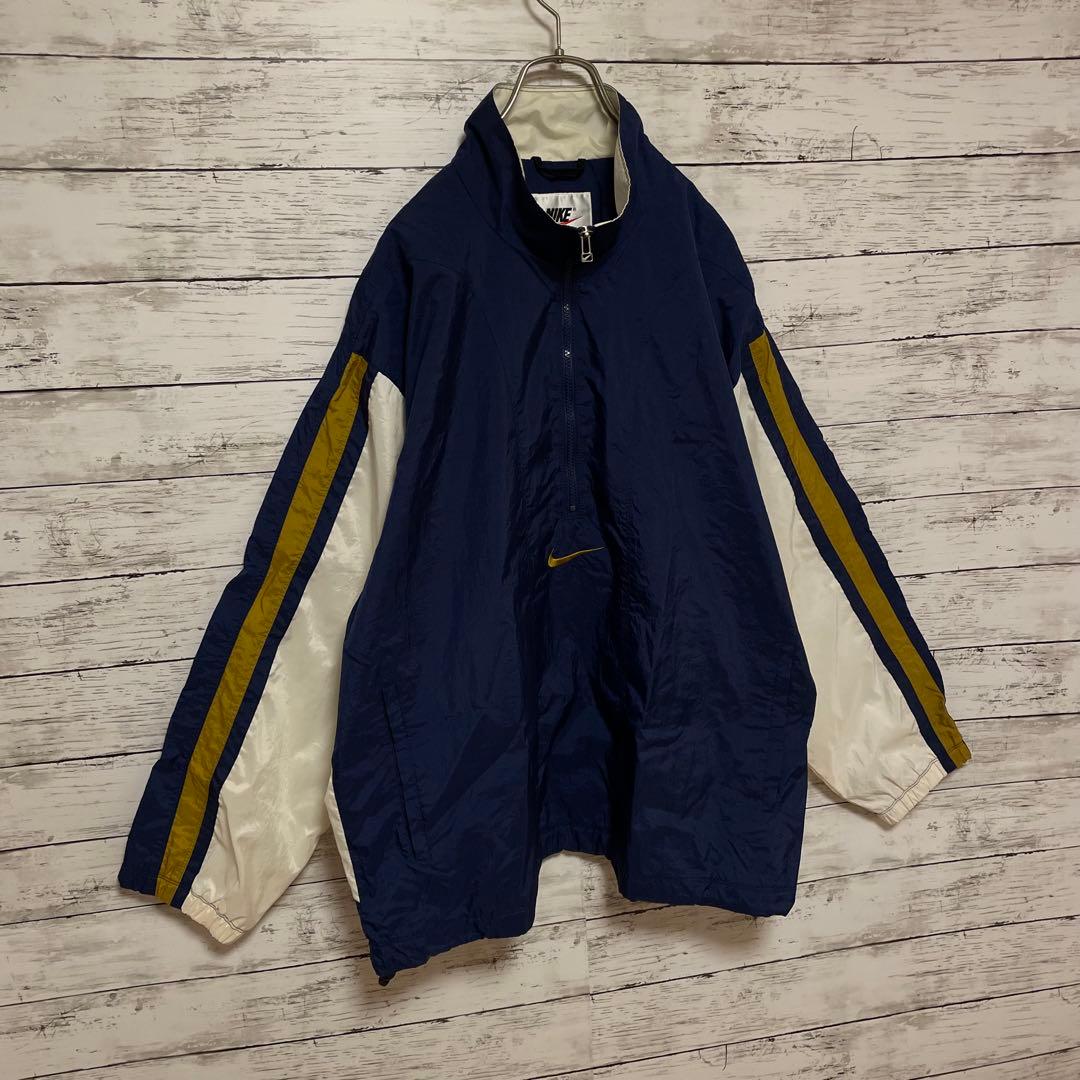 963【入手困難】ナイキ♤刺繍ロゴ　90s 銀タグ　ナイロンジャケット　即完売品