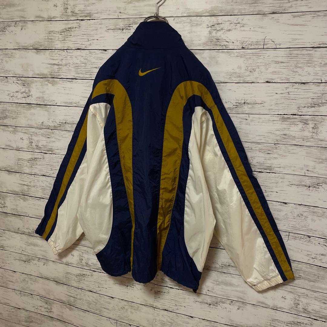 963【入手困難】ナイキ♤刺繍ロゴ　90s 銀タグ　ナイロンジャケット　即完売品