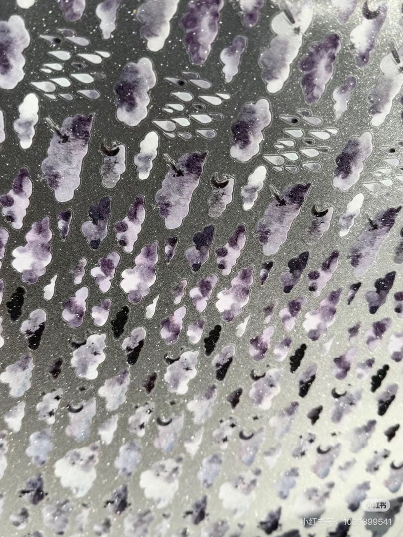 【8710】海外　マステ　5m巻売り　ラメ加工カッティング　雲　曇り