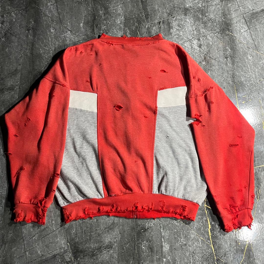 adidas 80s ボロ ジャージ スウェット 鬼フェード 赤 オリジナルス