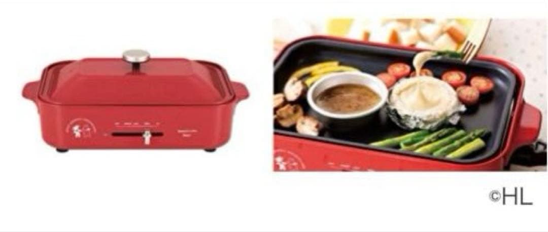 リサとガスパールホットプレート　赤（BRUNO）未使用