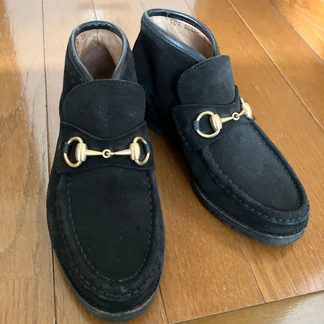 グッチ　GUCCI スウェードビット　ハイカットローファー　C３６