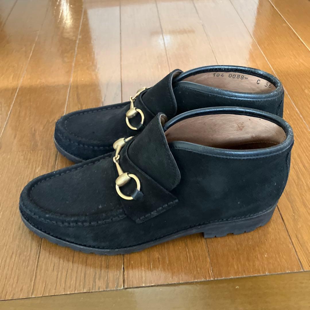 グッチ　GUCCI スウェードビット　ハイカットローファー　C３６