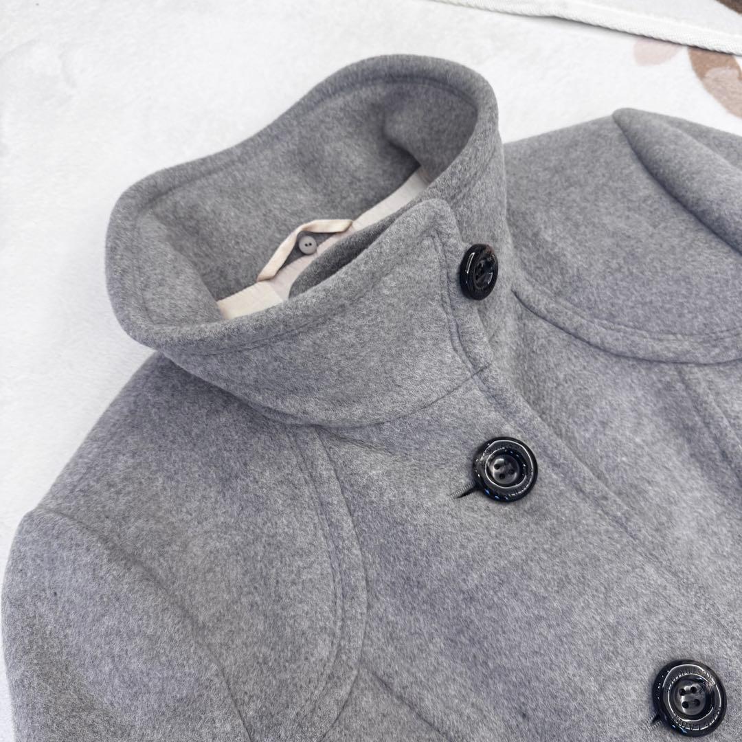 希少 40 L ブルーレーベルクレストブリッジ ウール ロング コート グレー