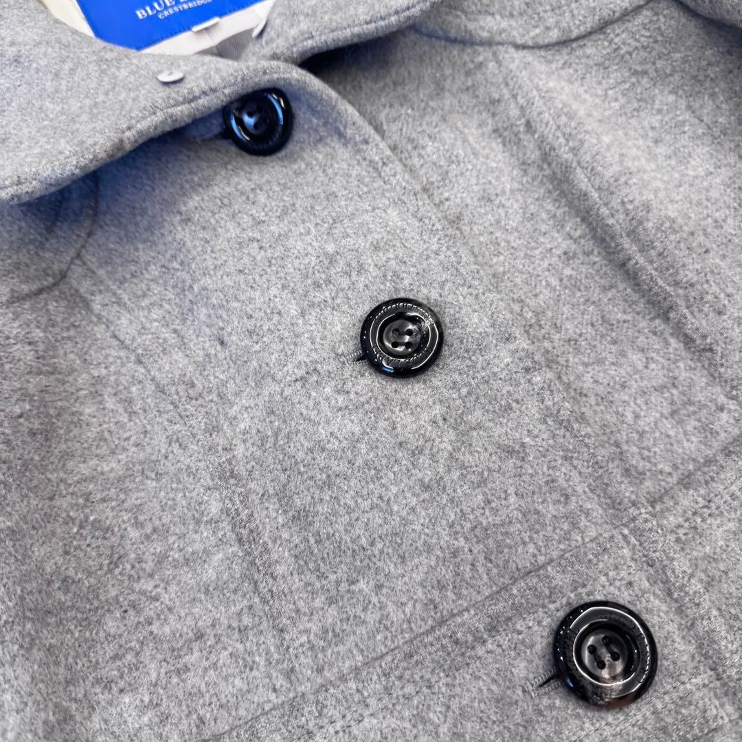 希少 40 L ブルーレーベルクレストブリッジ ウール ロング コート グレー