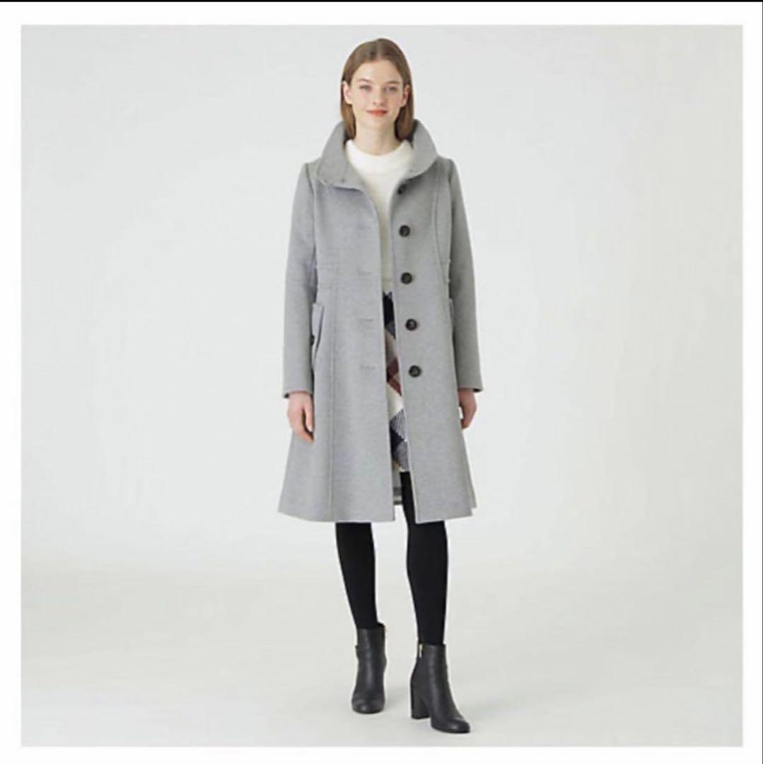希少 40 L ブルーレーベルクレストブリッジ ウール ロング コート グレー