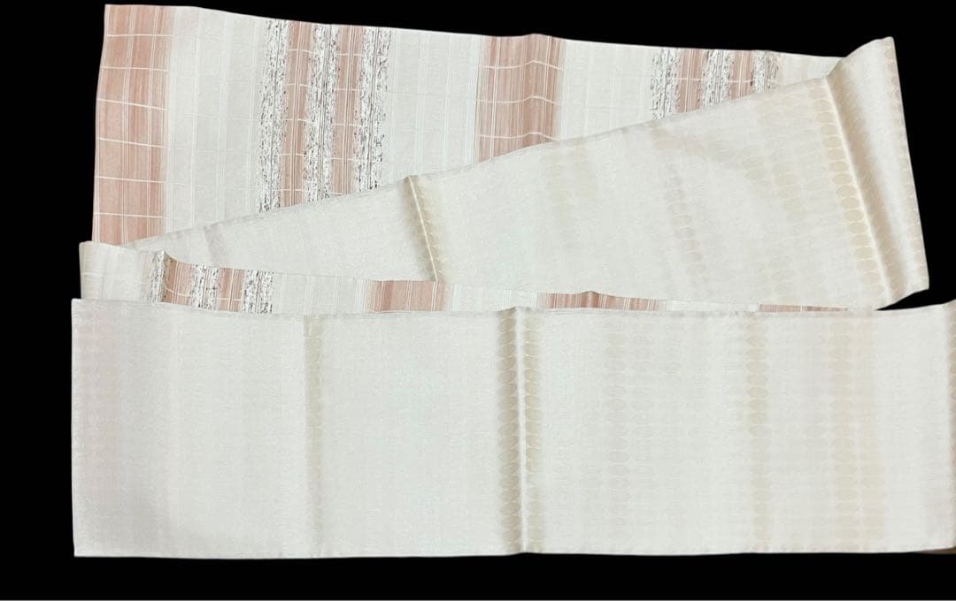 弥栄織物 スリーシーズン 袋帯 六通柄 正絹 ぜんまい紬 未使用 イ6325