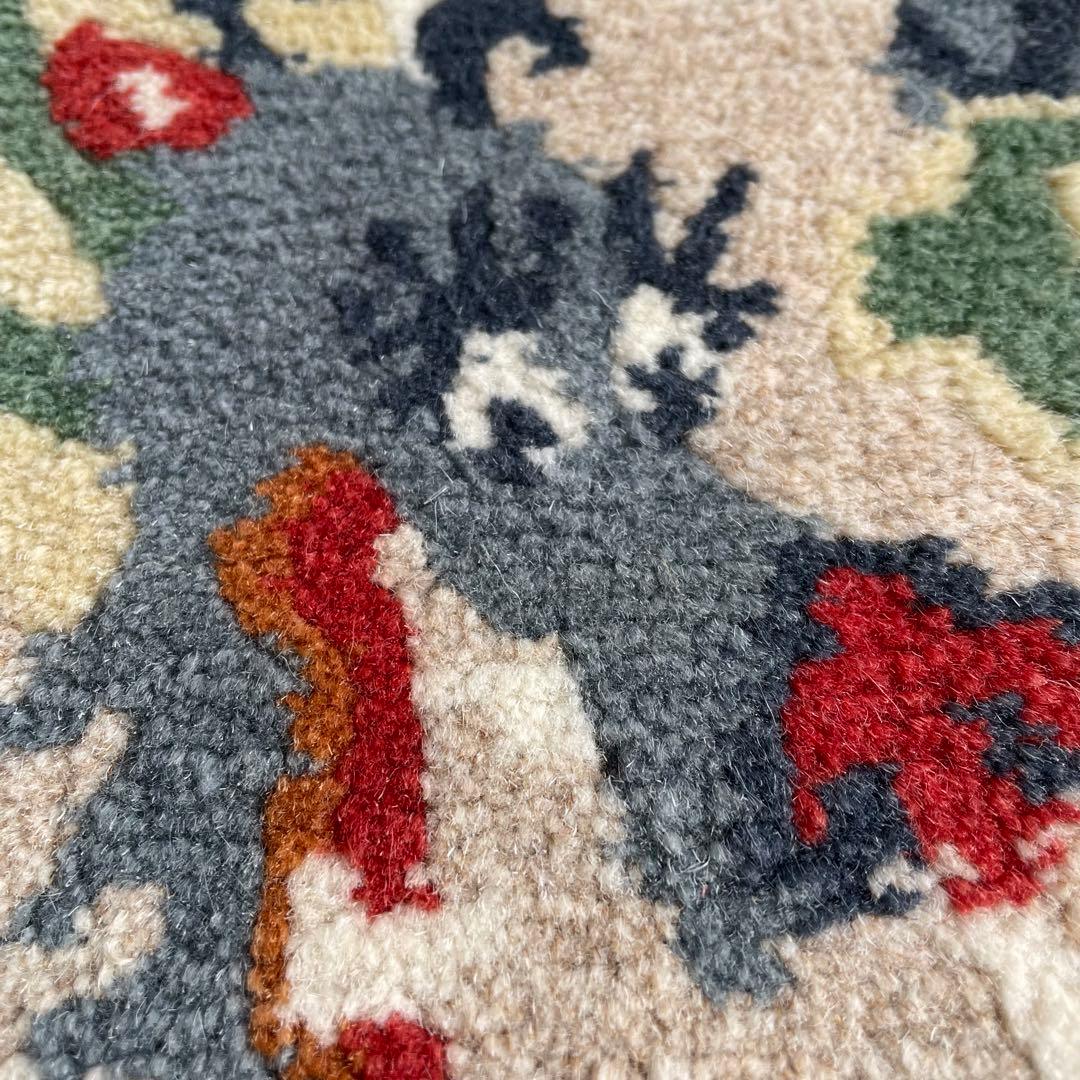 チベタンラグ　チェアマット　ドラゴン