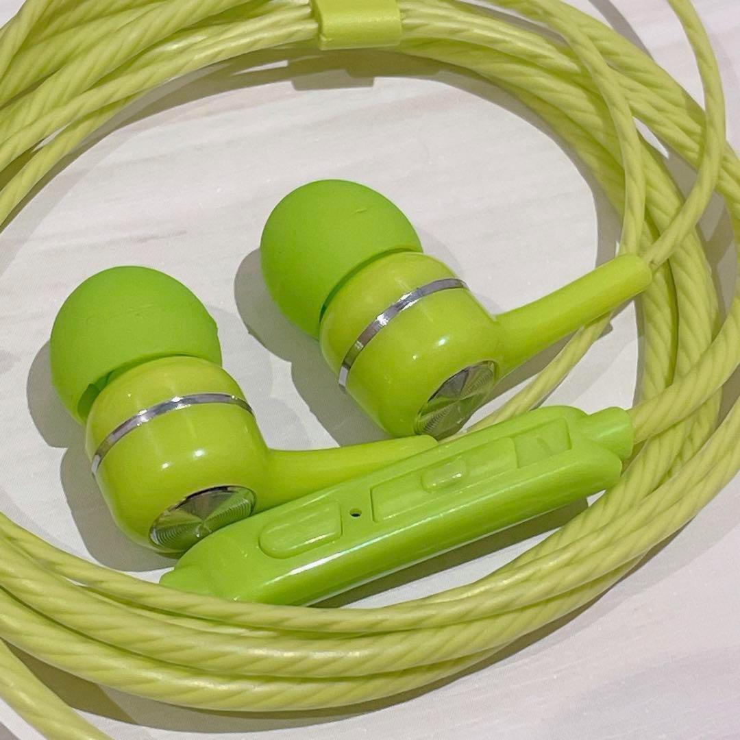 イヤホン 有線 4色セット リモコン マイク付き