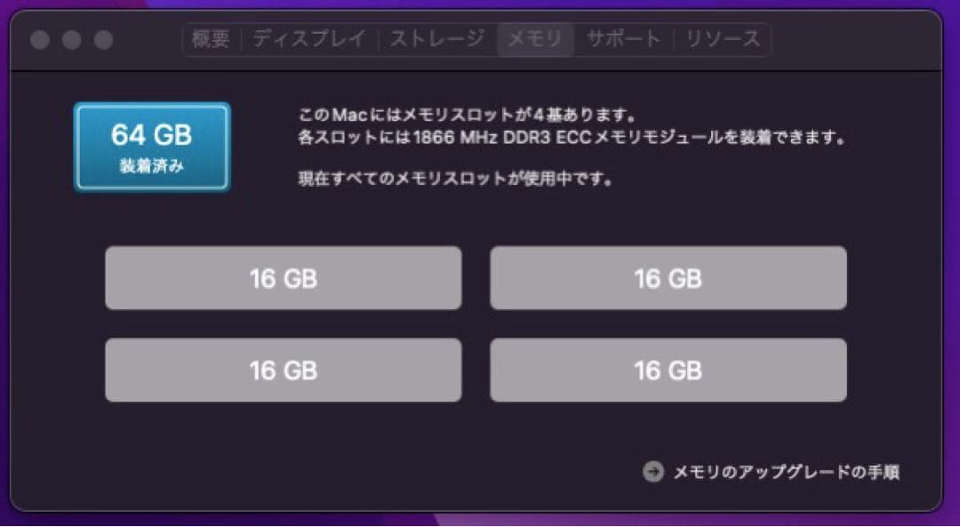 Macデスクトップ Mac Pro (Late 2013) 64GB SSD1TB