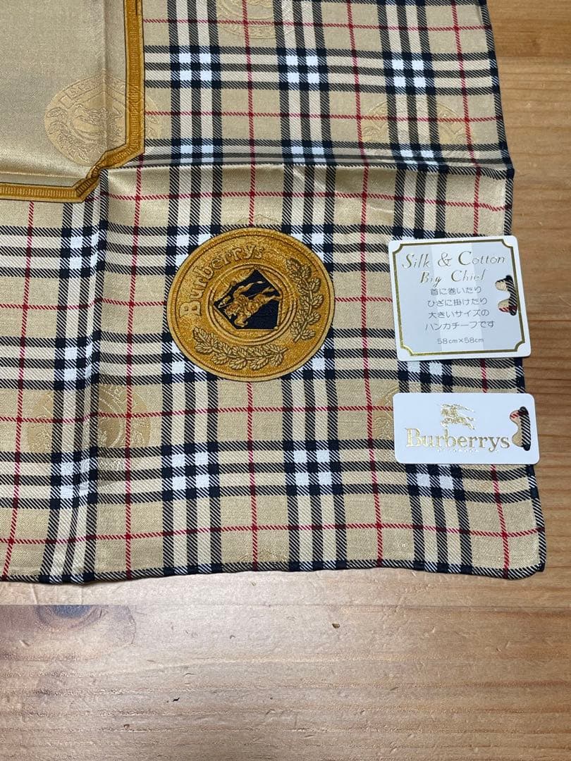 s*y様 シルク・コットンBurberrys チェック柄ハンカチ ーフ4枚セット
