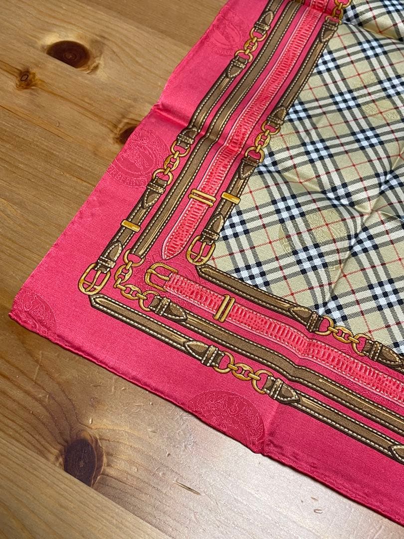 s*y様 シルク・コットンBurberrys チェック柄ハンカチ ーフ4枚セット