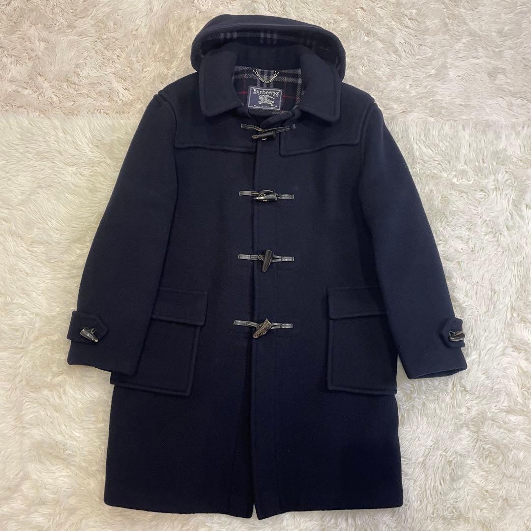 BURBERRYS ダッフルコート ネイビー ノバチェック ウール 英国製