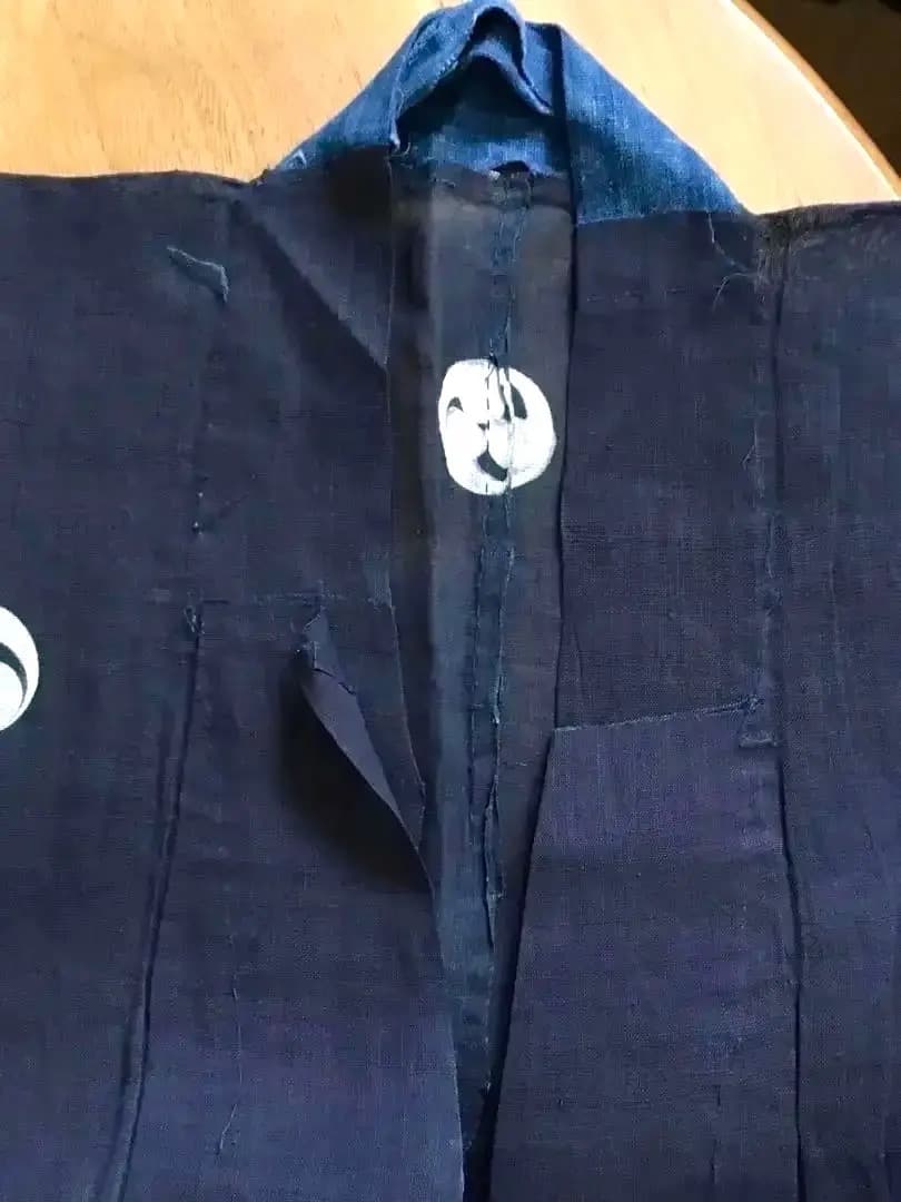 Antique Kimono 藍麻上布 武士Busi Samurai 江戸期前後