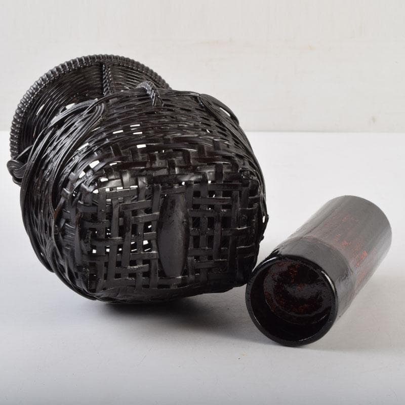 茶道具　篭師　和田麟之作　小猿花入　共箱　C　9123