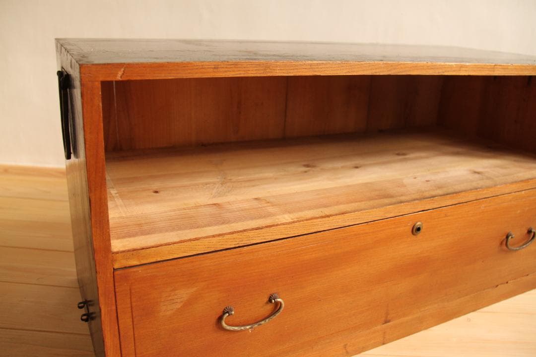 収納棚　2段　木製　古道具　古家具　ビンテージ　レトロ　ナチュラル