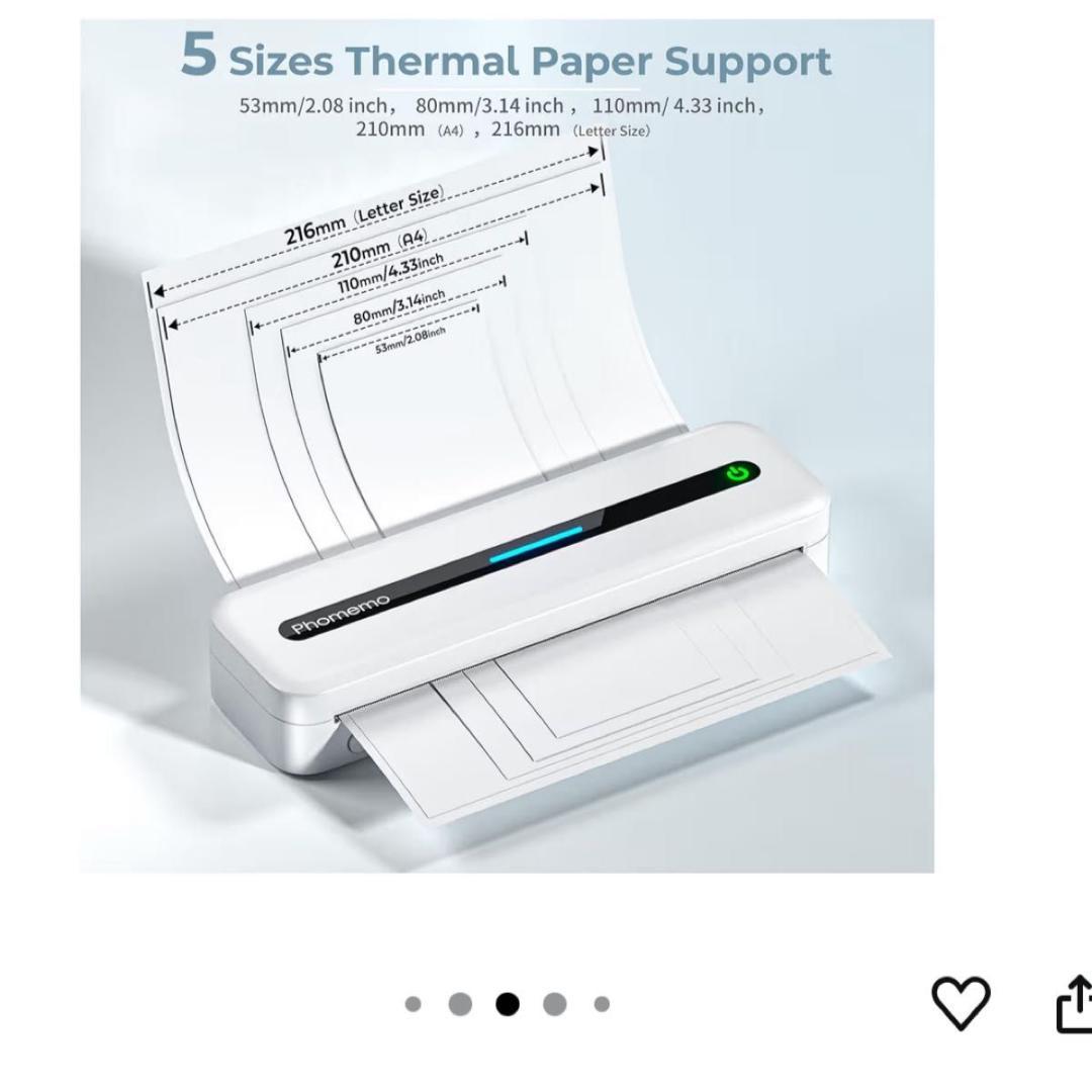 Pmo M832 スマホ プリンター モバイルプリンター a4 感熱紙