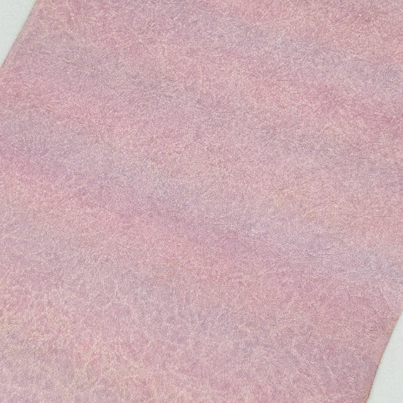 ゆりのはな　色無地着尺　絹扇　反物　八掛付き　紋ちりめん　堅牢染　正絹　B905