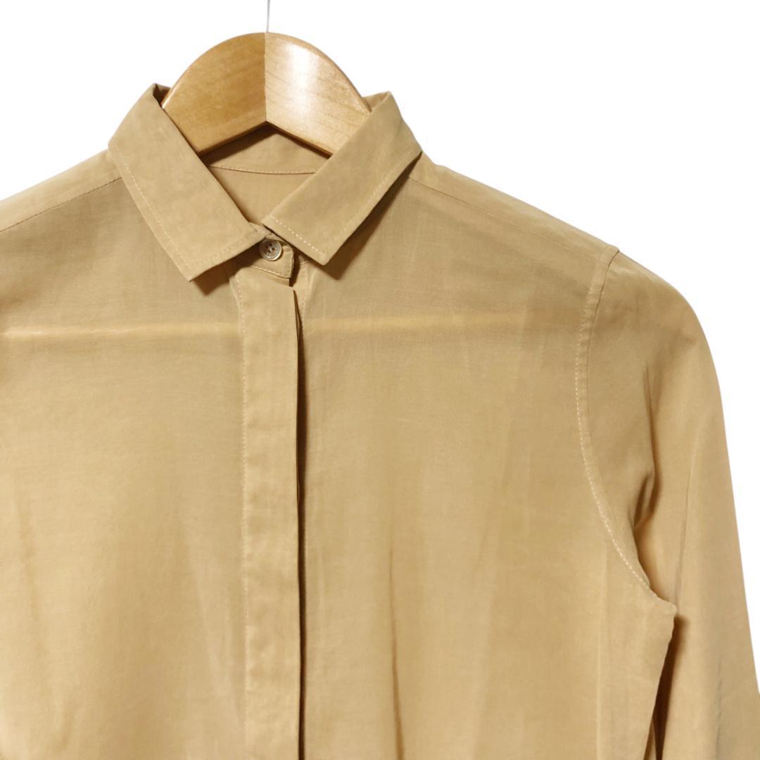 セリーヌ シースルー シャツ ブラウス 長袖 36 ベージュ