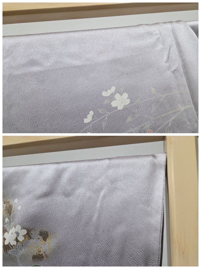 D 京友禅 季節の花々 金銀彩 桜 菊 桔梗 袷 正絹 訪問着 着物