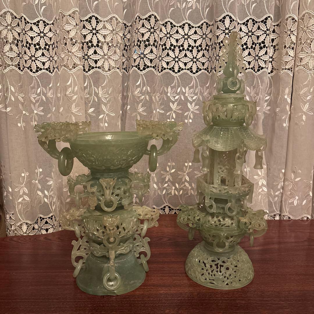 《hulibo》翡翠玉石 中国美術 装飾品 彫刻 中国古玩 アンティーク