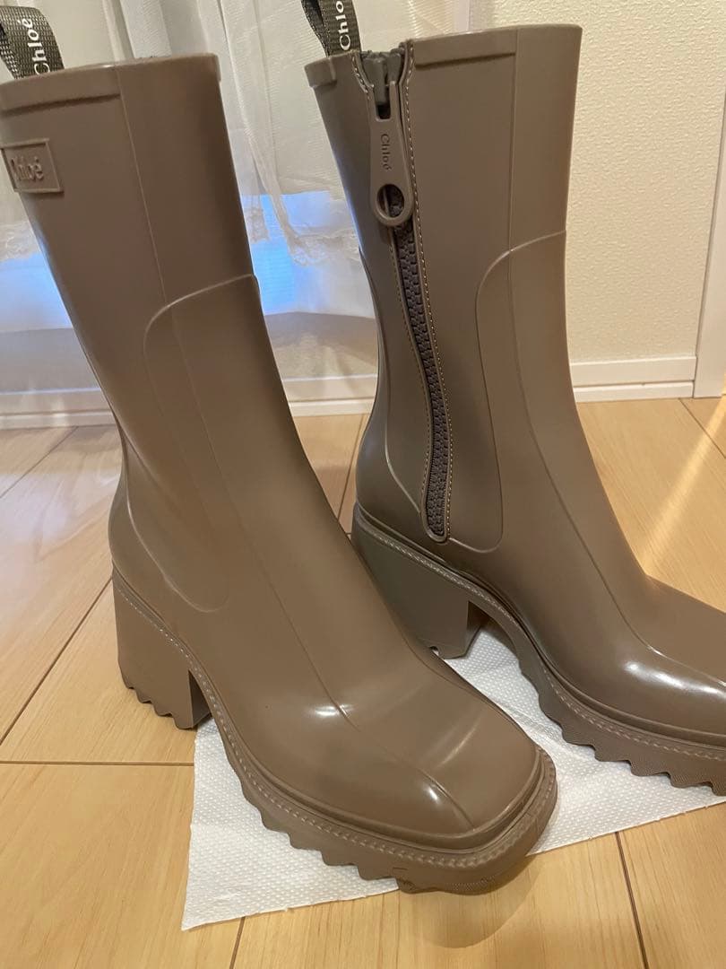Chloe/レインブーツ/クロエブーツ/ベージュブーツ/長靴/厚底ブーツ
