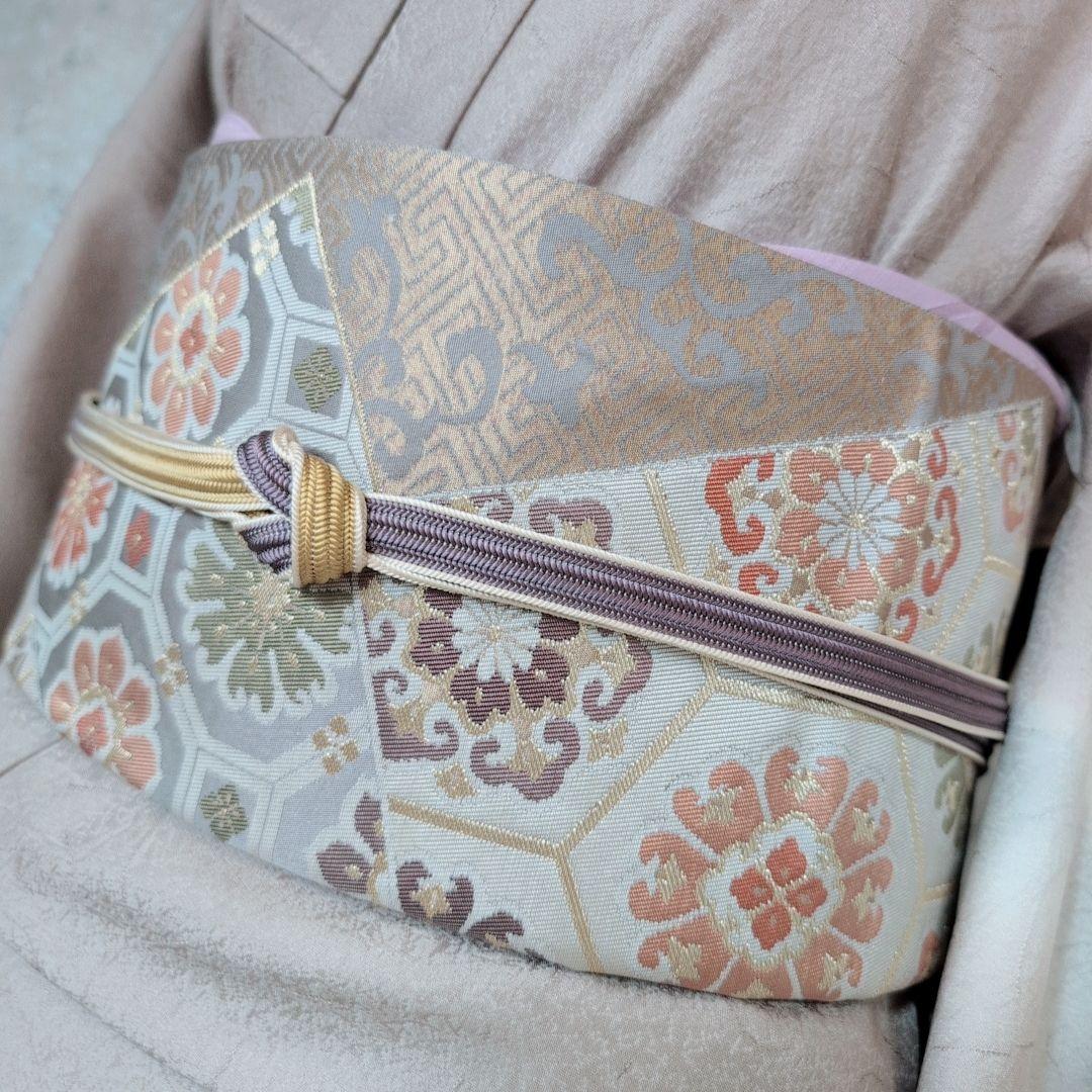 訪問着　フルセット　着物　正絹　金彩加工　おしとやか　シンプル　F8