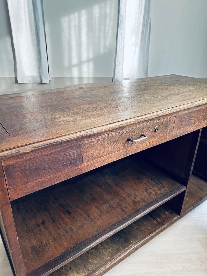 フランスアンティーク 家具 木製ショップカウンター 作業台 アトリエ