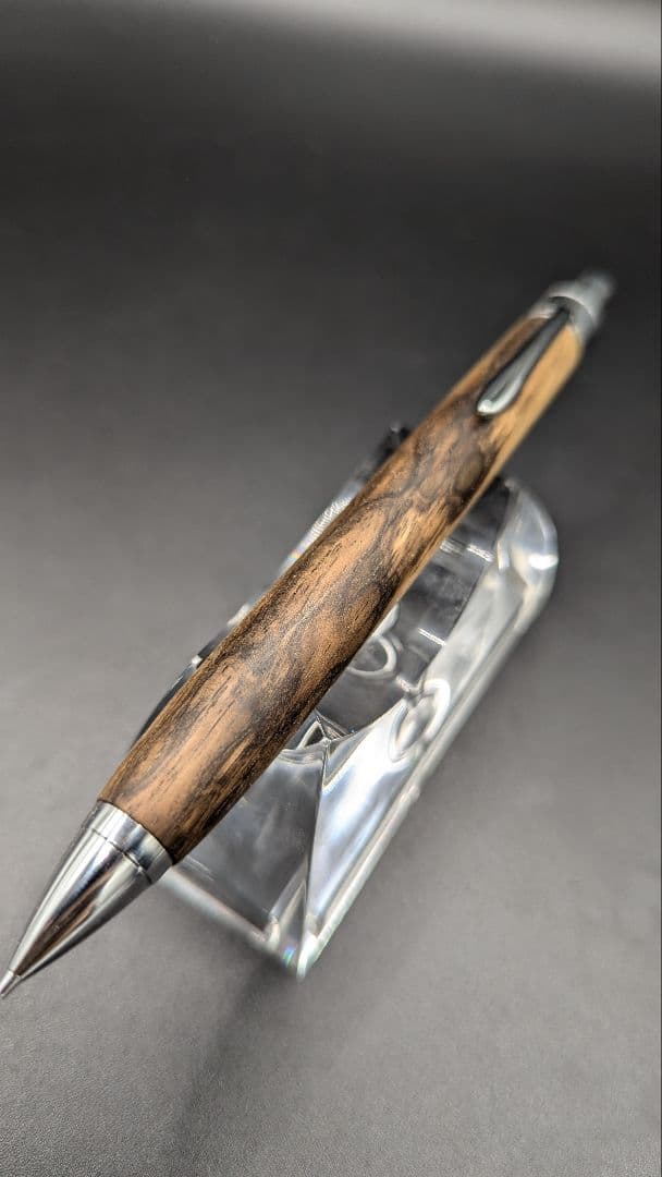 127 ペン工房翌檜　黒柿　孔雀杢　木軸シャーペン　木軸ボールペン