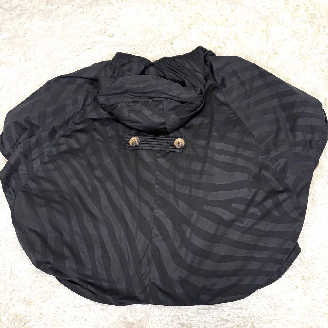 粧U YOSOOU ダウンライナー付きポンチョ ケープコート フード 黒 2