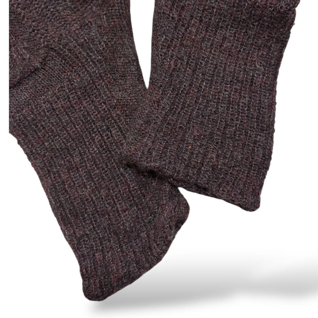 Cotelac アルパカ混 Vネックカーディガン ダークパープル 1 極暖　芸術