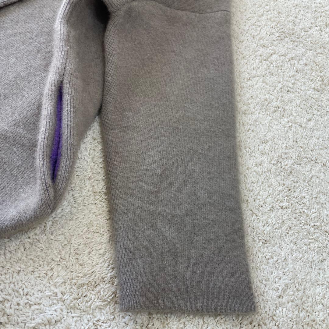 美品♡ エレンディーク ラクーンミックスダブルカーディガン グレー パープル 2