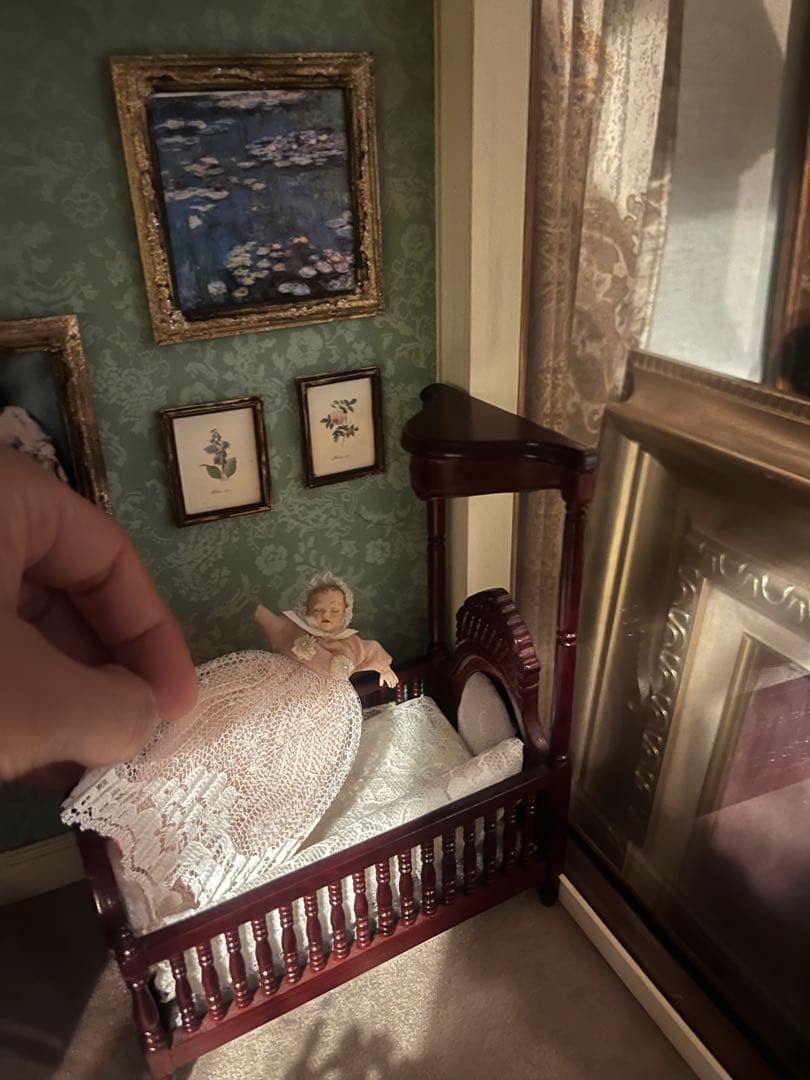 引き取り限定 猫脚 キャビネット 作家 ミニチュア ドールハウス 飾り棚 セット